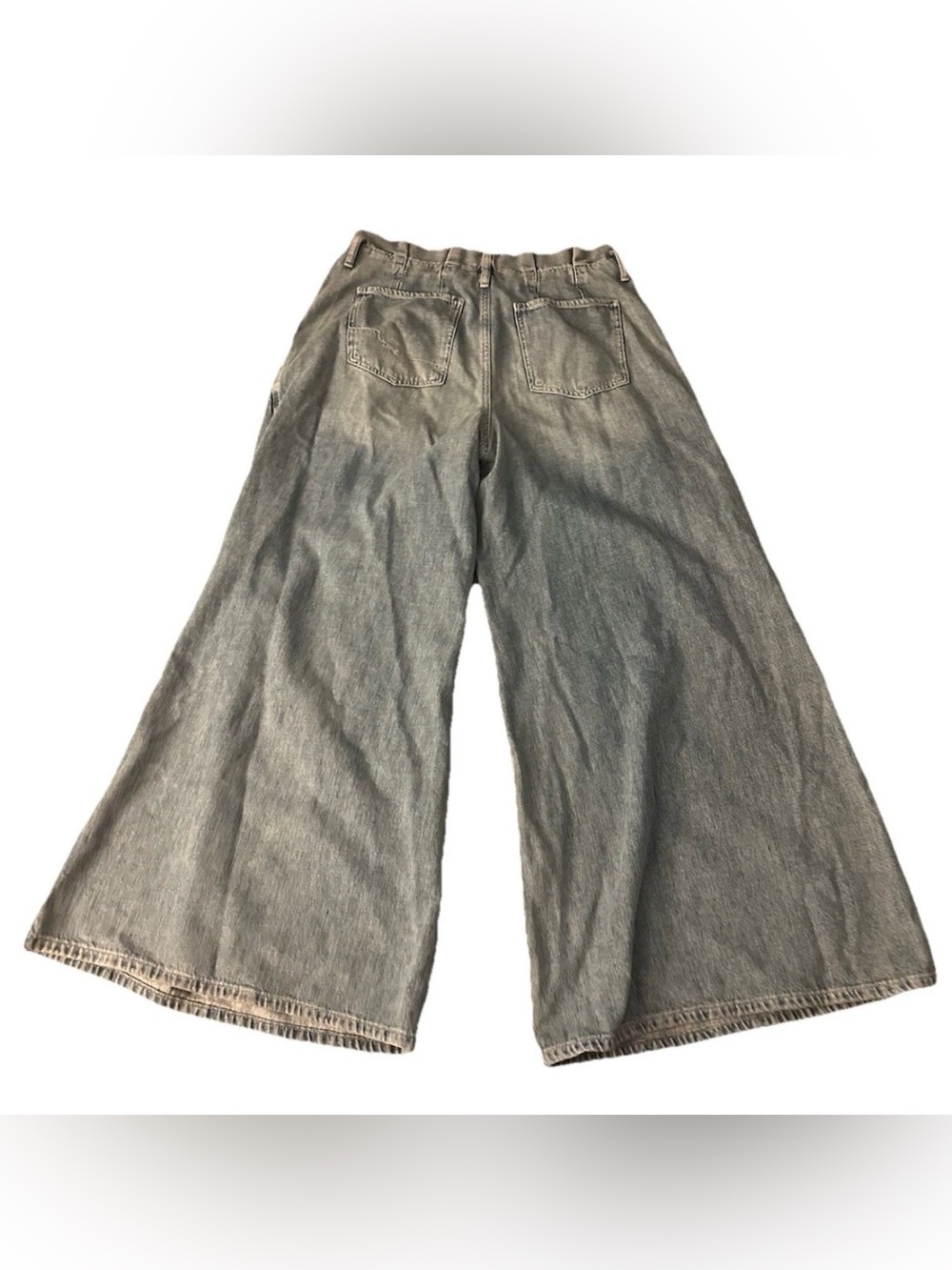 Free People We The Free Forager Super Wide Leg Jeans 32 Boho Barrel Cool Water - Picture 4 of 8